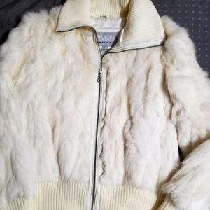 Vintage Wilson's Leather White Rabbit Fur Jacket